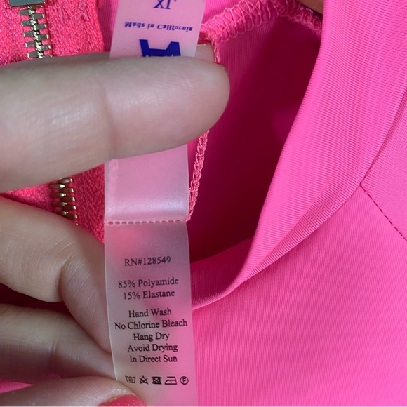 Aviator Nation Pink Blue Color Block Surf Suit Rash Guard Swimsuit Swim Size XL - Picture 7 of 14